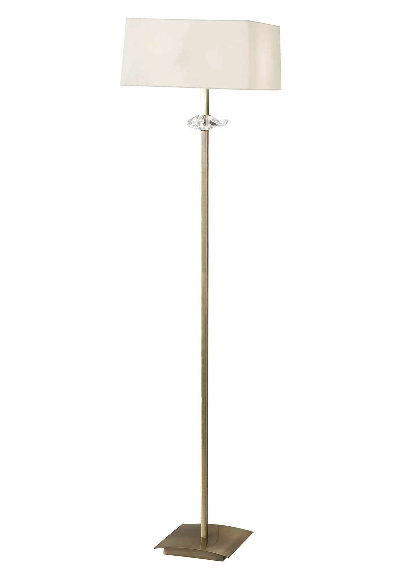Akira Antique Brass-Cream Floor Lamps Mantra Shaded Floor Lamps